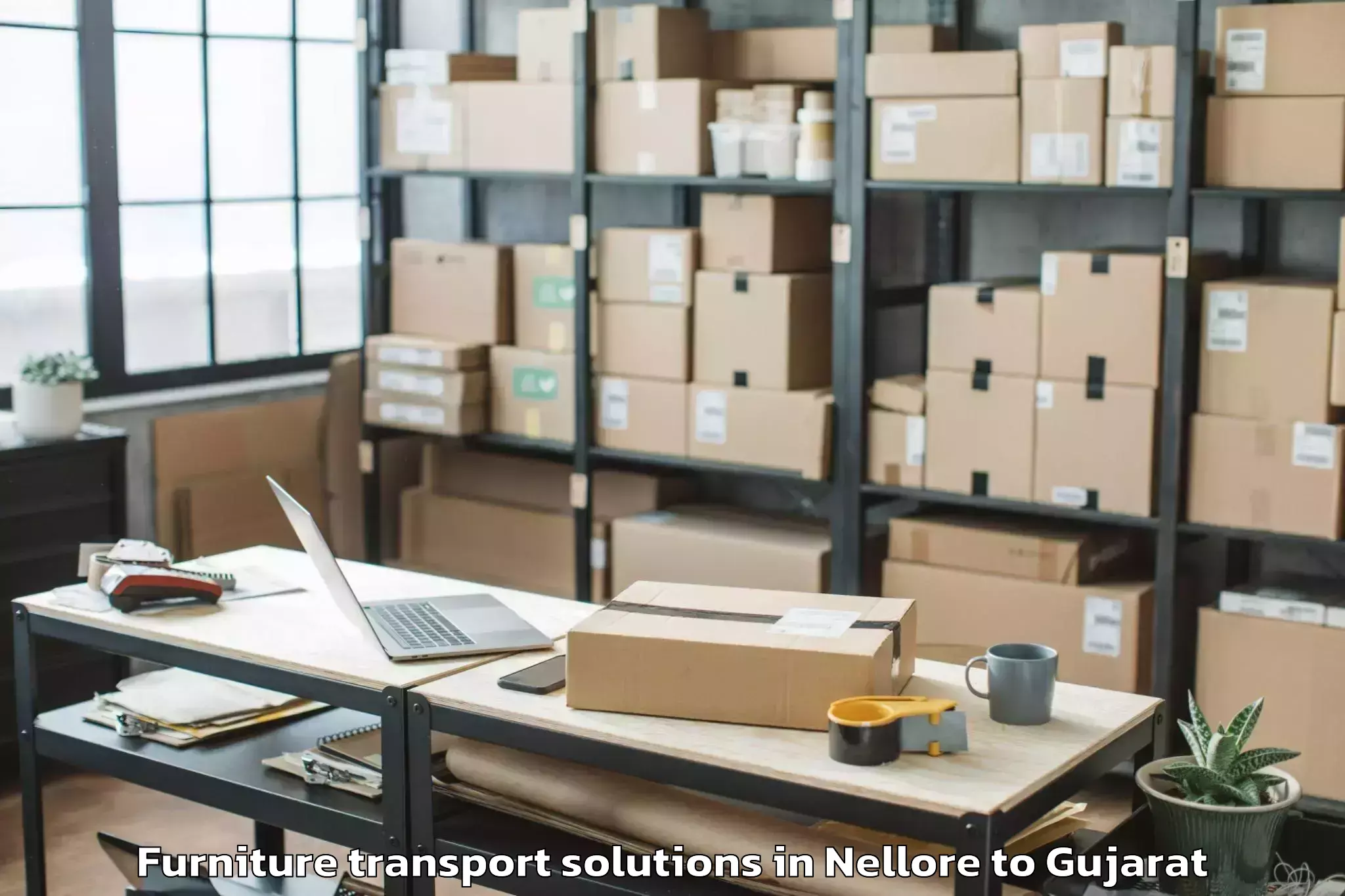 Top Nellore to Jamjodhpur Furniture Transport Solutions Available